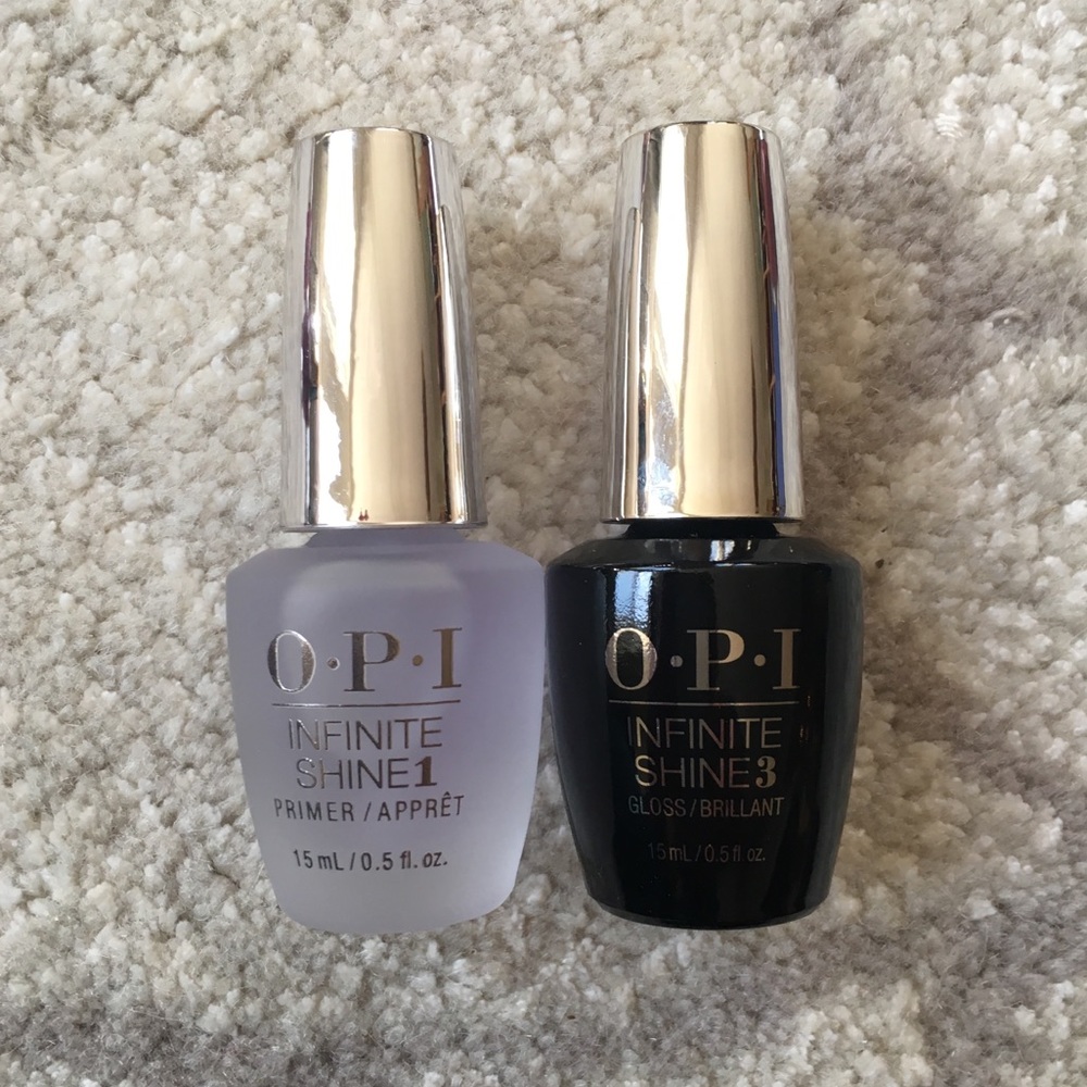 Base and top coat for Infinite Shine formula.